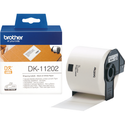 Etichete Brother DK11202, 62mm x 100mm, negru/alb, 300bucati