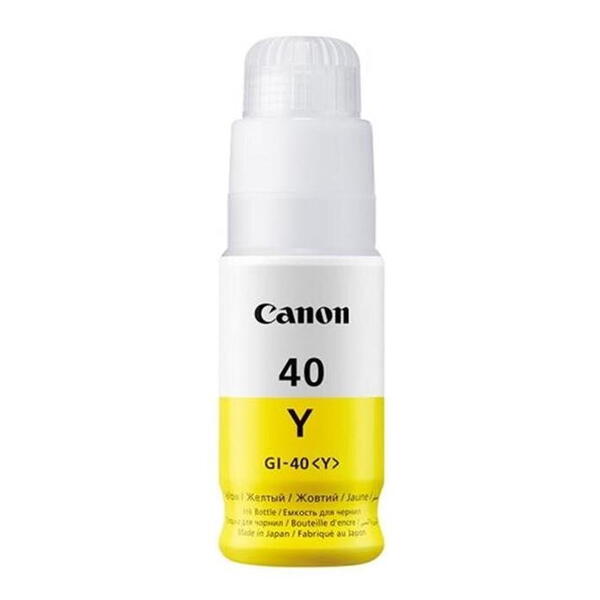Flacon cerneala Canon Yellow GI-40Y pentru G6040, G5040, capacitate 7.700 pagini OEM:3402C001AA