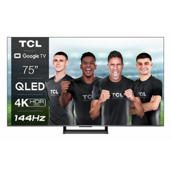 Televizor TCL QLED 75C735, 191 cm, Smart Google TV, 4K Ultra HD, 100hz, Clasa G