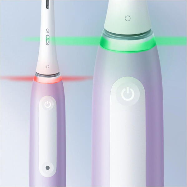 Periuta de dinti electrica Oral-B iO4 cu Tehnologie Magnetica si Micro-Vibratii, Senzor de presiune Smart, 4 moduri, 1 capat, Violet