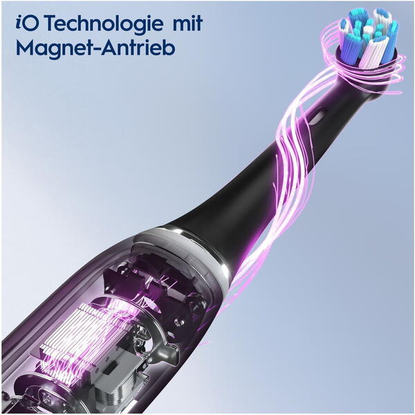 Periuta de dinti electrica Oral-B iO4 cu Tehnologie Magnetica si Micro-Vibratii, Senzor de presiune Smart, 4 moduri, 1 capat, Negru