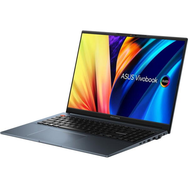Laptop ASUS Vivobook Pro K6602ZC, 16 inch 3.2K, Intel Core i7-12700H, 16GB RAM, 1TB SSD, nVidia GeForce RTX 3050 4GB, No OS, Albastru