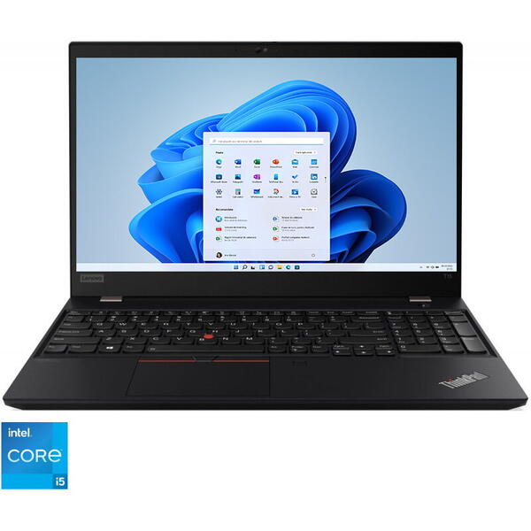 Laptop Lenovo 15.6'' ThinkPad T15 Gen 2, FHD IPS, Procesor Intel® Core™ i5-1135G7 (8M Cache, up to 4.20 GHz), 16GB DDR4, 512GB SSD, Intel Iris Xe, Win 11 DG Win 10 Pro, Black
