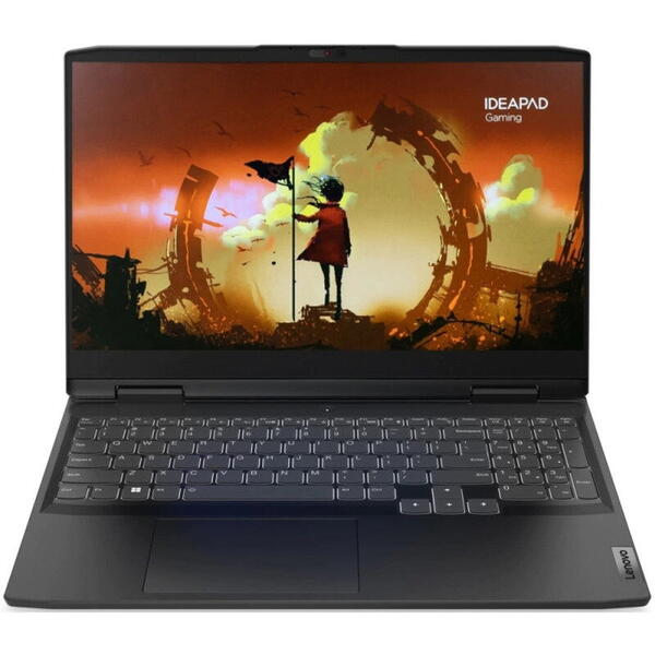 Laptop Lenovo Gaming 16'' IdeaPad 3 16ARH7, WUXGA IPS 165Hz, Procesor AMD Ryzen™ 7 6800H (16M Cache, up to 4.7 GHz), 16GB DDR5, 512GB SSD, GeForce RTX 3050 Ti 4GB, No OS, Onyx Grey