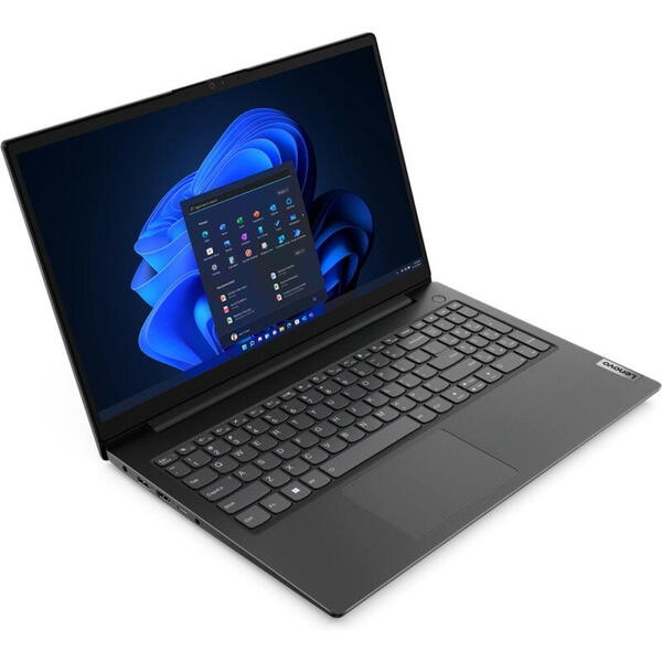 Laptop Lenovo V15 G3 ABA, 15.6 inch FHD, AMD Ryzen 5 5625U, 8GB RAM, 512GB SSD, No OS, Negru