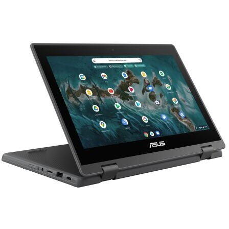 Laptop Asus ChromeBook Flip CR1100FKA, 11.6 inch HD Touch, Intel Celeron N4500, 8GB RAM, 64GB eMMC, Chrome OS, Gri