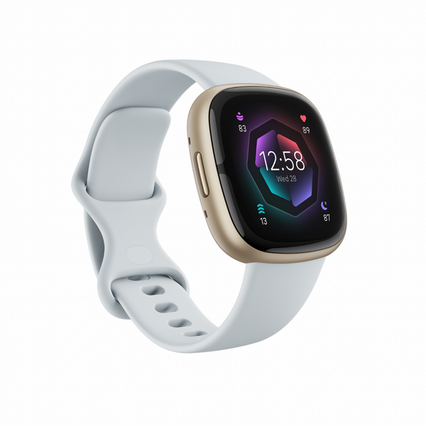 Ceas smartwatch Fitbit Sense 2 Blue Mist/Soft Gold Aluminum