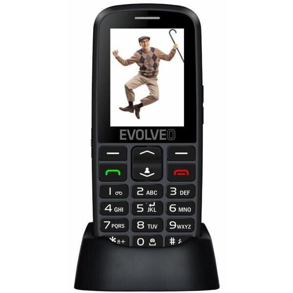 Telefon mobil Evolveo Easyphone EP-550, Ecran 2.4", Single SIM, buton SOS, Negru
