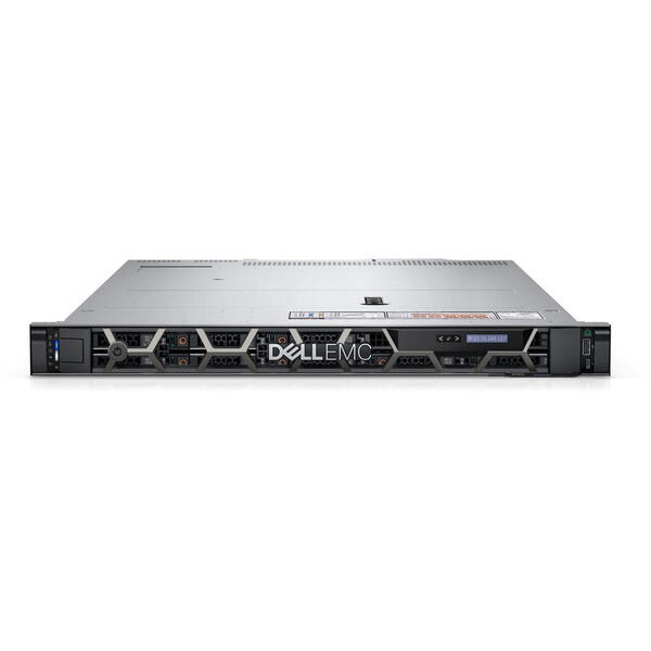 Server DELL PowerEdge R450, Rack 1U, Intel Xeon Silver 4309Y 8 C / 16 T, 2.8 GHz - 3.6 GHz, 12 MB cache, 105 W, 16 GB DDR4 ECC, 480 GB SSD, 4 x LFF, 800 W, Fara sistem de operare