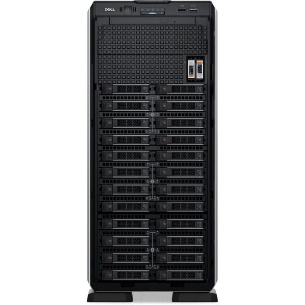 Server DELL PowerEdge T550, Tower 5U, Intel Xeon Silver 4309Y 8 C / 16 T, 2.8 GHz - 3.6 GHz, 12 MB cache, 105 W, 16 GB DDR4 ECC, 1 x 480 GB SSD, 8 x LFF, 2 x 800 W, Fara sistem de operare PET5502A