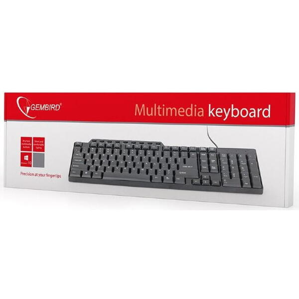 Tastatura multimedia Gembird USB, Negru