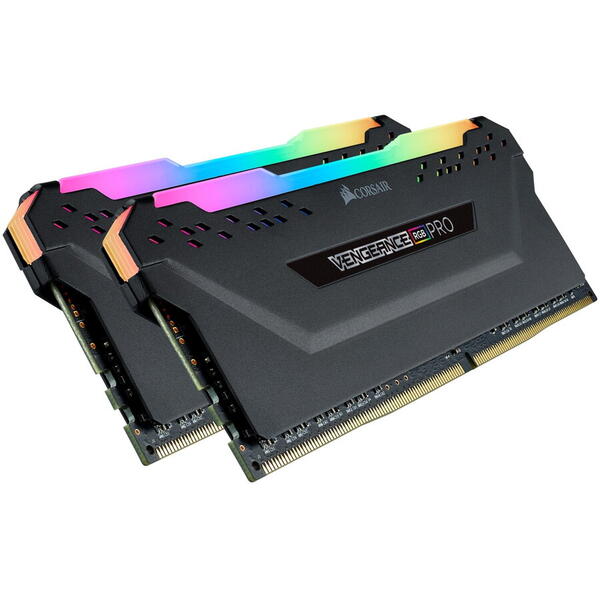 Memorie Corsair Vengeance RGB PRO 32GB, DDR4, 3600MHz, CL18, Dual Channel Kit
