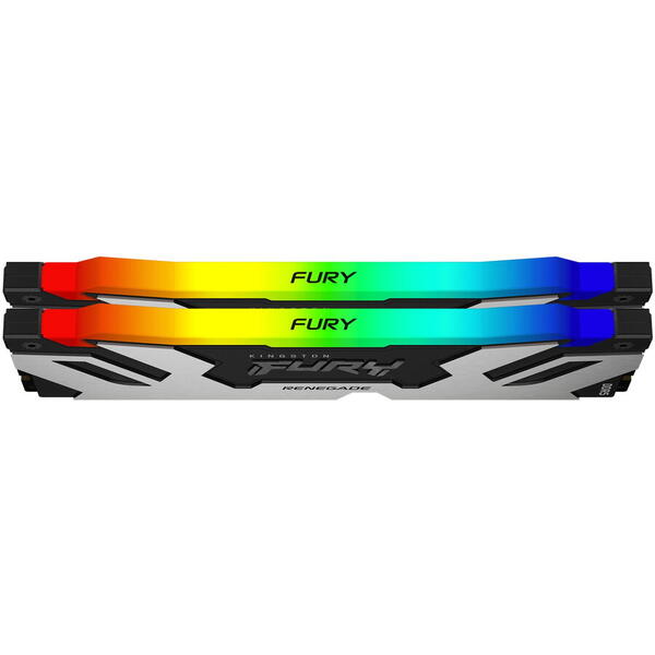 Memory Kingston Fury Renegade Silver RGB 32GB(2x16GB), DDR5, 6400MHz, CL32