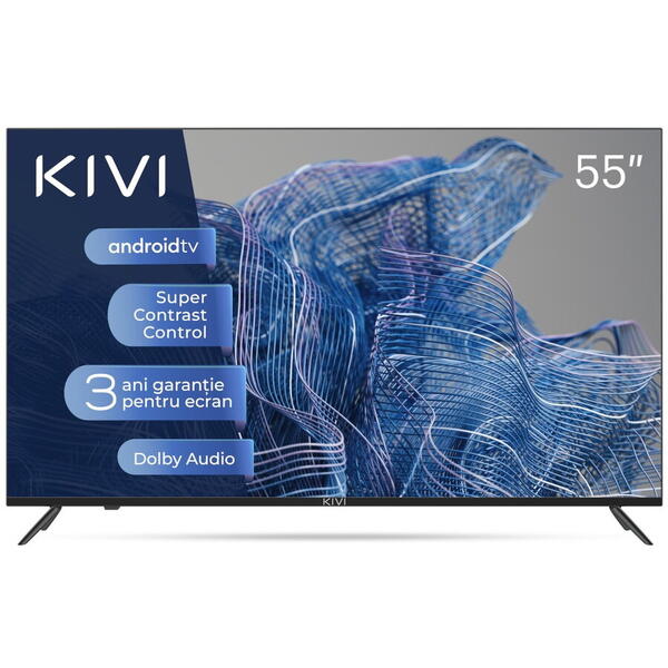 Televizor Smart LED Kivi 55U740NB, 140 cm, Ultra HD 4K, Clasa G, Negru
