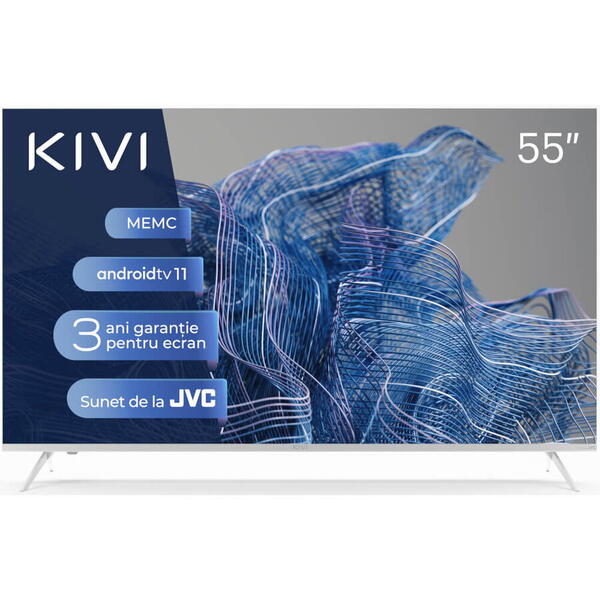 Televizor Smart LED Kivi 55U750NW, 140 cm, Ultra HD 4K, Clasa G, Alb