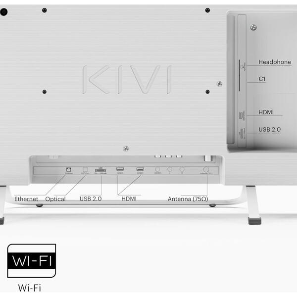 Televizor Smart LED Kivi 32F750NW, 80 cm, Full HD, Clasa E, Alb
