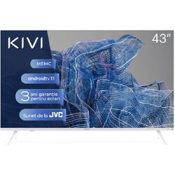 Televizor Smart LED Kivi 43U750NW, 109 cm, Ultra HD 4K, Clasa G, Alb