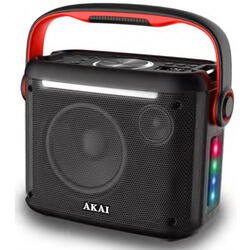 Boxa portabila Akai ABTS-K5, 30 W, FM Radio, Bluetooth, Lumini LED, Negru