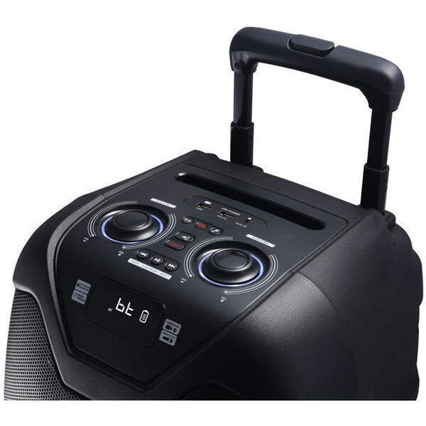 Boxa portabila Akai ABTS-X10 PLUS, Bluetooth, microfon inclus, 50 W, Negru