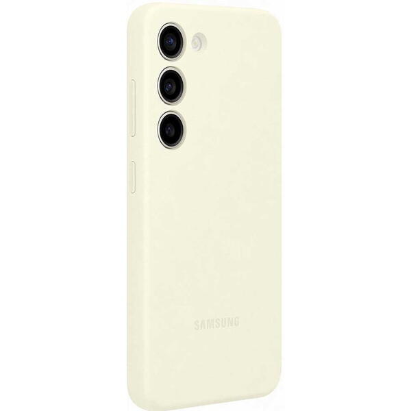 Husa telefon SAMSUNG Silicone Case pentru Galaxy S23, EF-PS911TUEGWW, Cream