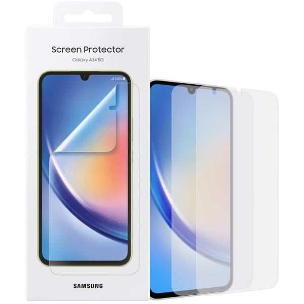 Set 2 X Folie Samsung Screen Protector Pentru Galaxy A34 5G, Transparent - EF-UA346CTEGWW