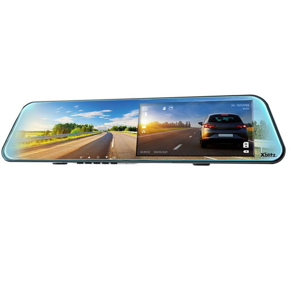 Camera auto DVR Xblitz Mirror View, Dual fata/spate, Oglinda LCD 5.0″, Full HD, Negru