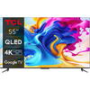 Televizor TCL QLED 55C645, 139 cm, Smart Google TV, 4K Ultra HD, Clasa G, Negru