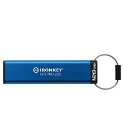 Memorie USB Kingston IronKey Keypad 200 128GB, USB 3.0, Blue