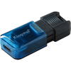 Memorie USB KINGSTON DataTraveler 80 M DT80M/128GB, 128GB, USB 3.2 Type C, Albastru-Negru