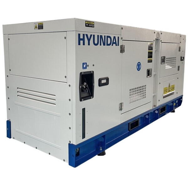 Generator de curent trifazat cu motor diesel Hyundai DHY90L, 72 kW, 85 dB, pornire electrica, consum estimat 21.5 litri/ora