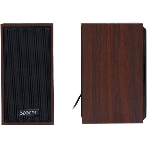 Boxe Spacer 2.0, RMS: 6W (2 x 3W), control volum, USB power, Wooden