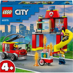 LEGO® City - Remiza si masina de pompieri 60375, 153 piese