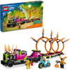 LEGO® City - Camion de cascadorie si provocarea cercurilor de foc 60357, 479 piese