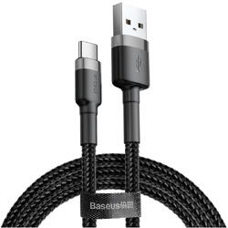 Cablu Date si Incarcare USB la USB Type-C Baseus Cafule, 0.5 m, 3A, Negru CATKLF-AG1