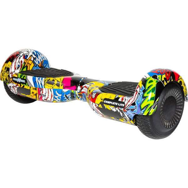 E-boda Hoverboard Freewheel Complete Lite Graffiti, Roti 6.5 inchi, Autonomie 8-12 KM, Viteza 12 KM/H, Putere Motoare 2x200W, Bluetooth, Lumini LED, Boxe 3W, Galben