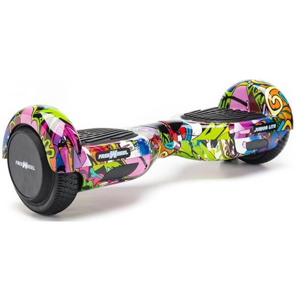 E-boda Hoverboard Freewheel Junior Lite graffiti mov , roti 6.5 inch, autonomie 12 km, viteza 12 km/h ,motor 2 x 200W