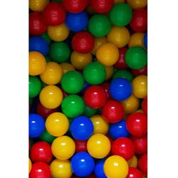 Set 200 Bile din Plastic Colorate, 7 cm, Flumi, Galben/Albastru/Rosu/Verde