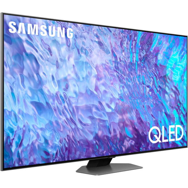 Televizor Samsung QLED 75Q80C, 189 cm, Smart, 4K Ultra HD, Clasa G, Argintiu