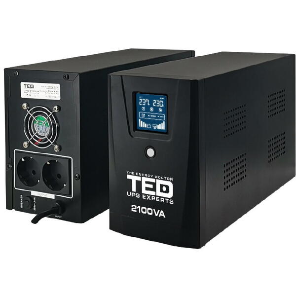 UPS Line Interactive cu Stabilizator si Display LCD, 2100VA / 1200W, TED Electric