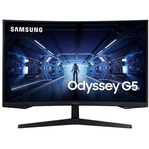Monitor gaming curbat LED VA Samsung Odyssey G5-G55T 27", WQHD, Display Port, 144Hz, FreeSync Premium, Negru