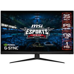 Monitor Gaming IPS LED MSI 31.5" G321Q, QHD (2560 x 1440), HDMI, DisplayPort, AMD FreeSync, Nvidia G-Sync, 170 Hz, 1 ms, Negru