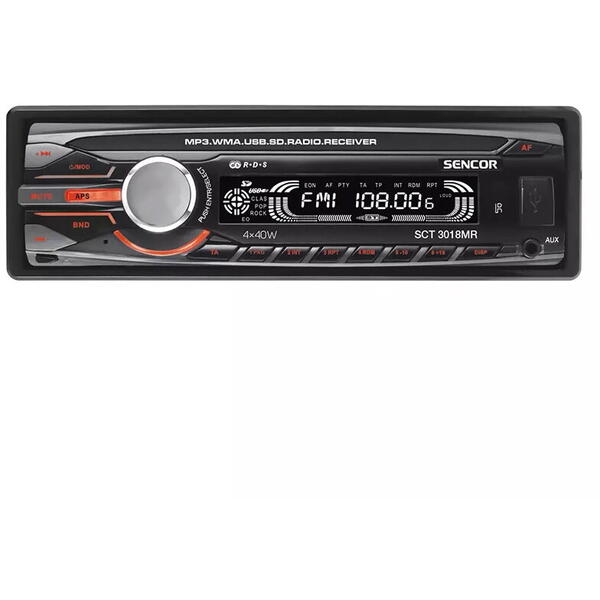 Radio auto 1 DIN SCT 3018MR Sencor, USB/SD/MMC/AUX , 4 X 40 W, telecomanda