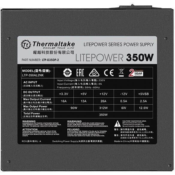 Sursa de alimentare Thermaltake PS-LTP-0350NPCNEU-2, Litepower II, negru, 350W, ATX