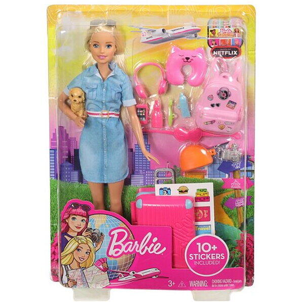 Set Barbie by Mattel Travel papusa cu accesorii FWV25