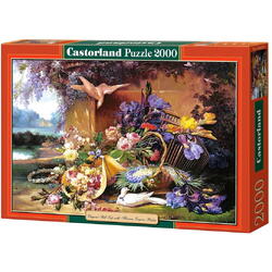 Puzzle Castorland, Elegant Still Life with Flowers, Eugene Bidau, 2000 piese