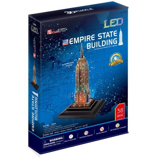 Puzzle 3D Cubic Fun LED - Empire State Building, 38 piese