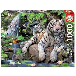Puzzle Educa - Bengal white tigers, 1000 piese