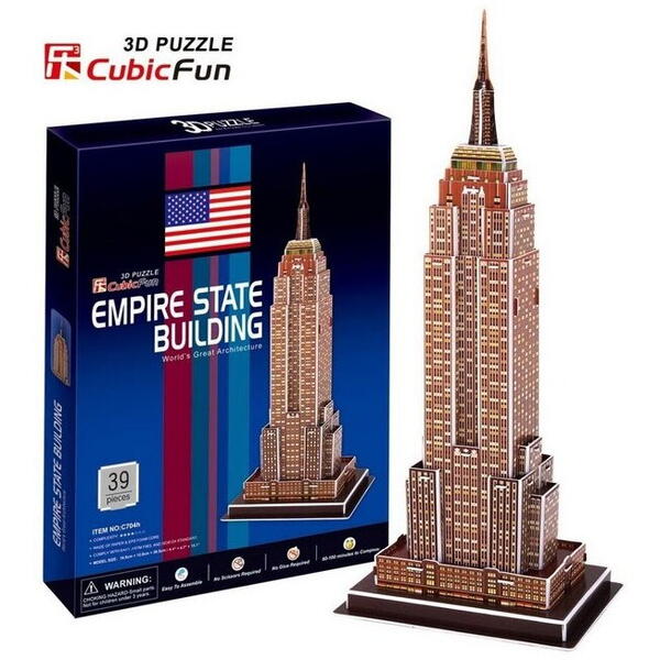 Puzzle 3D Cubic Fun - New York : Empire State Building, 39 piese