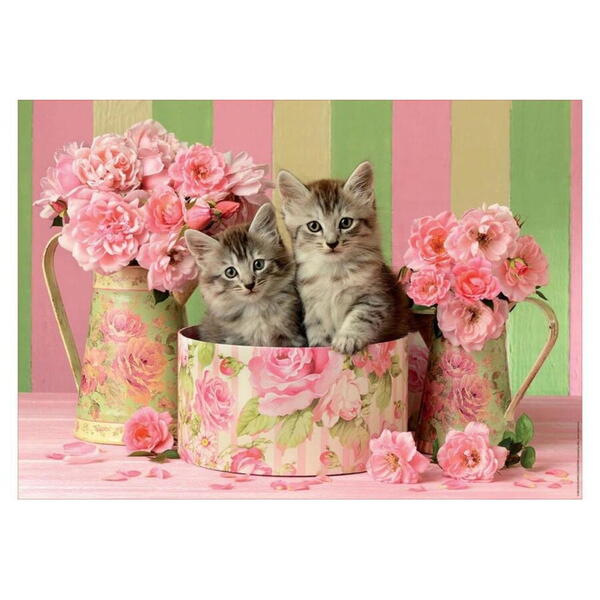 Puzzle Educa - Kittens with Roses, 500 piese