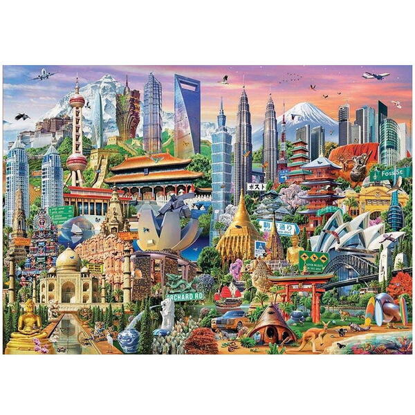 Puzzle Educa - Asia landmarks, 1500 piese